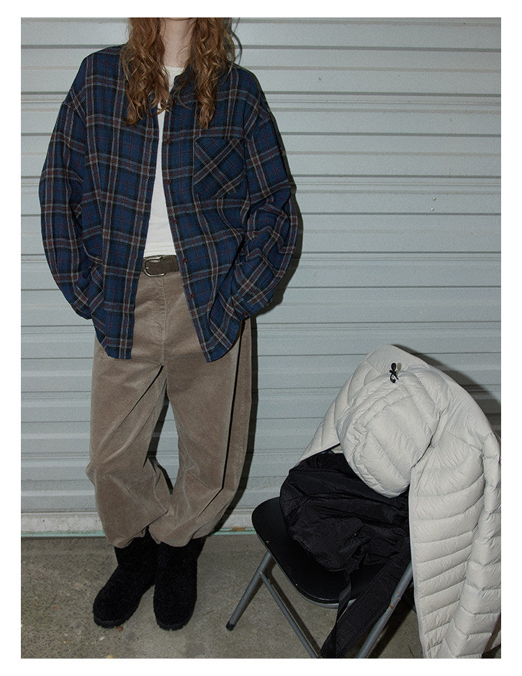 Vintage Check Oversized Shirt BMOS0304