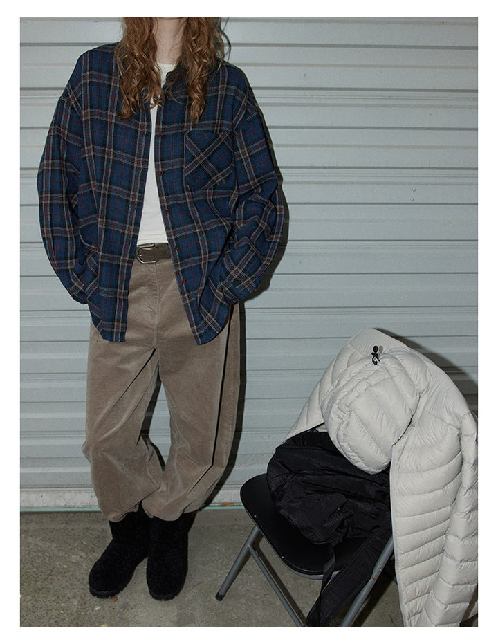 Vintage Check Oversized Shirt BMOS0304