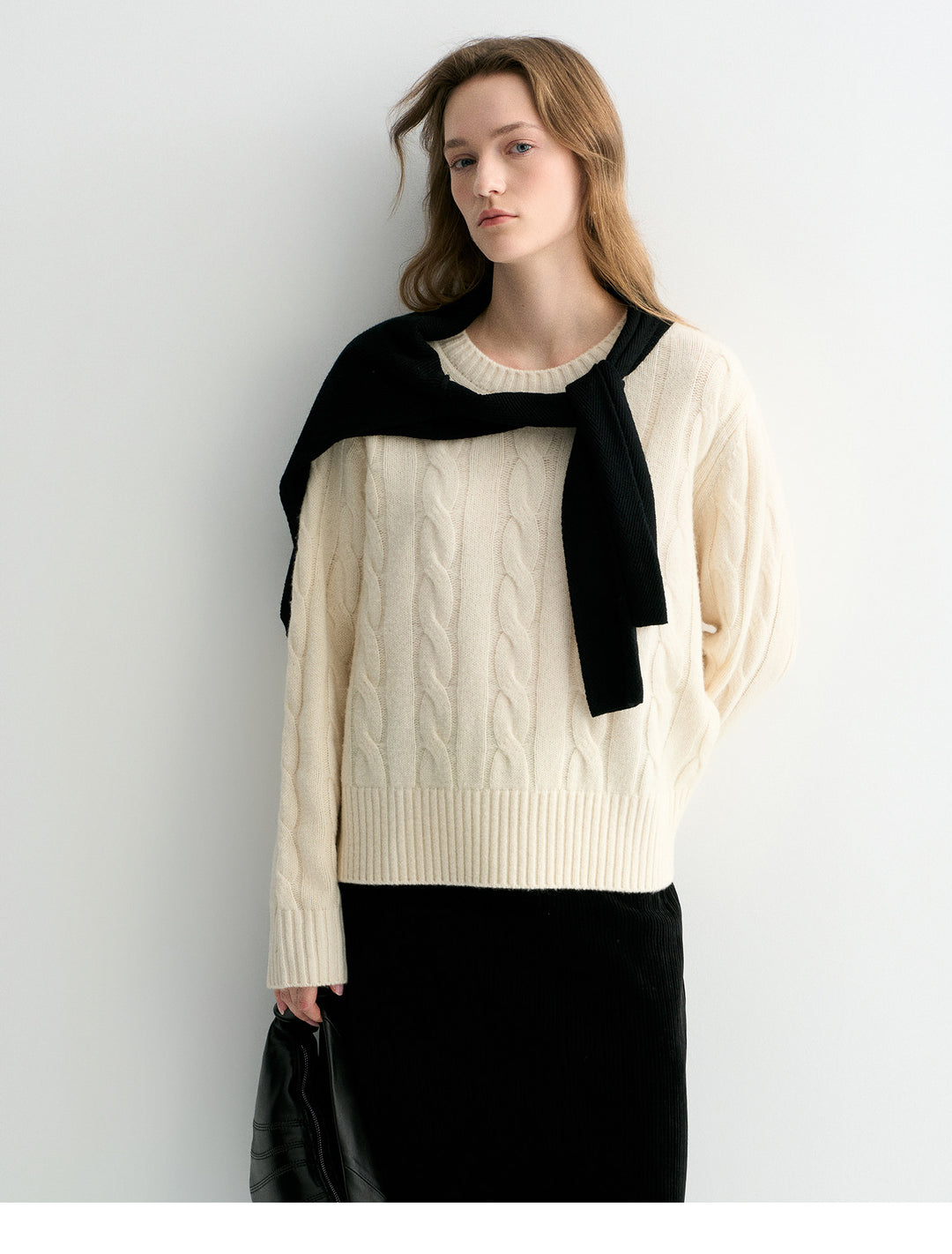 Luna Cable Wool Knit Sweater SSKS0315