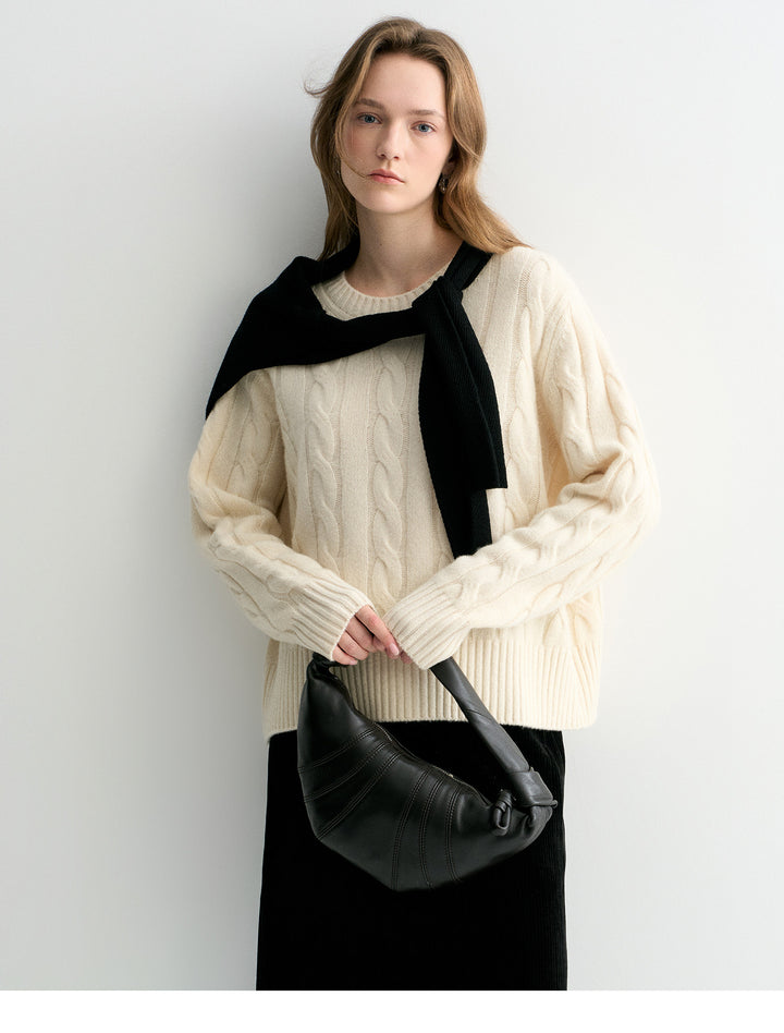 Luna Cable Wool Knit Sweater SSKS0315