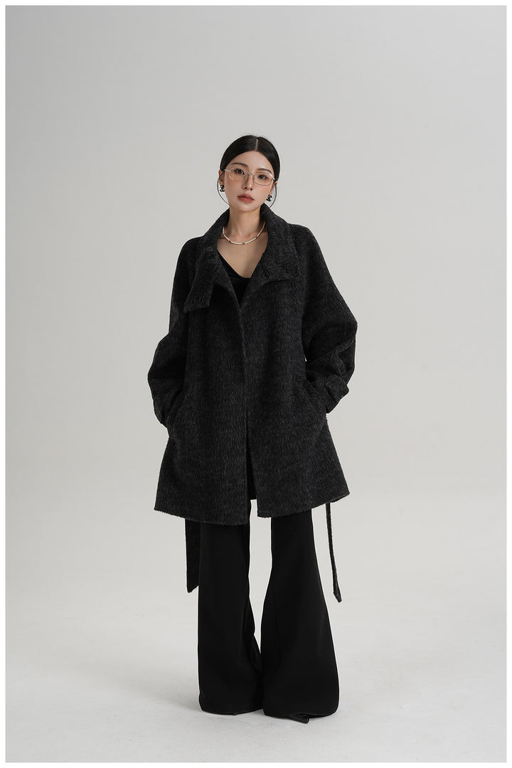 Softline Asymmetrical Wool Wrap Coat SRWC0319