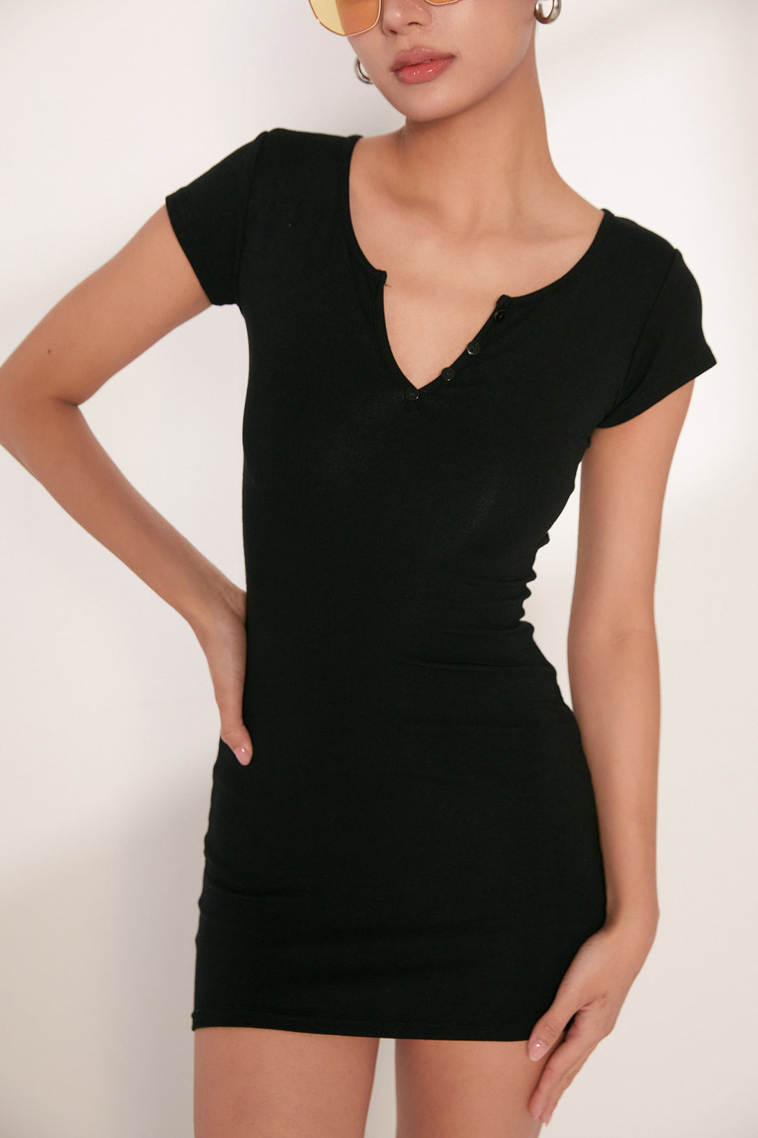 CurveSnap Henley Mini Dress DGMD0235