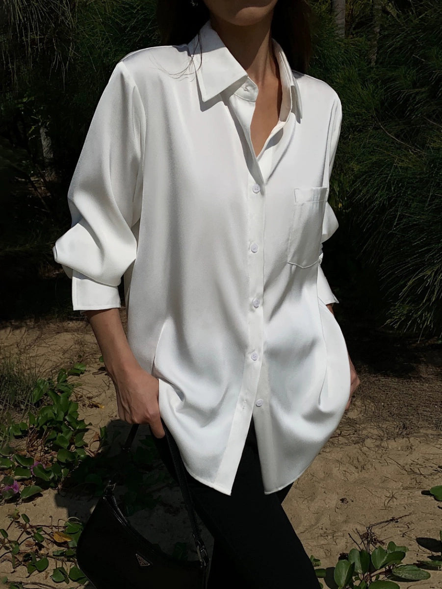Satin Flow Overshirt NHOS0190