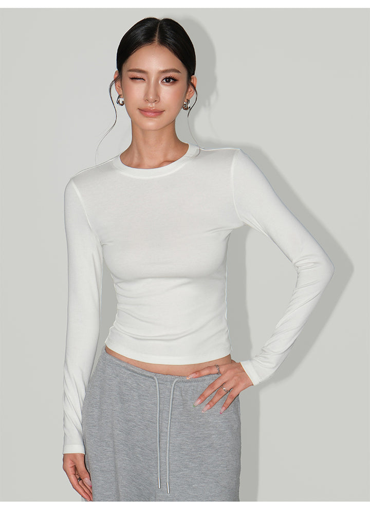 Sleek Fit Long Sleeve Round Neck Top NHRN0253