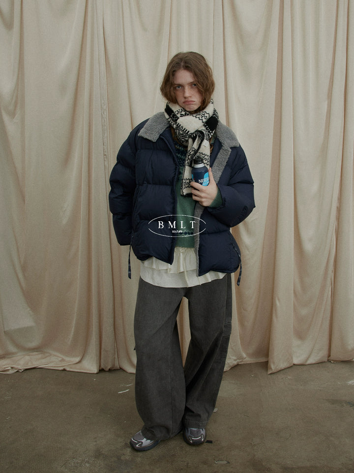 BMLT [Berlin Kiss] Korean stand-up collar new national standard 90 white duck down navy blue down jacket winter warm jacket