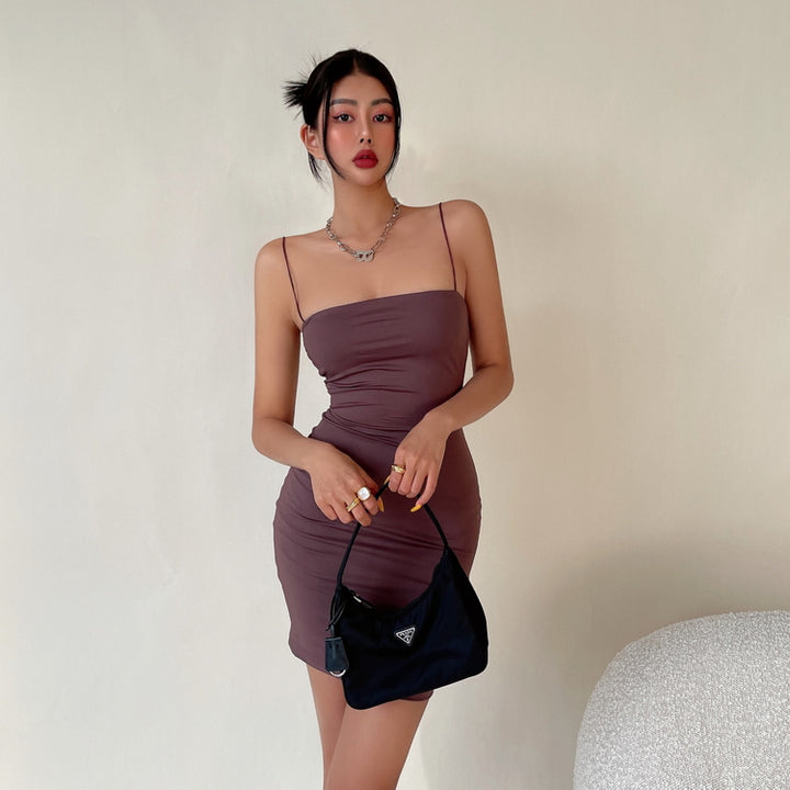 SleekGlow Spaghetti Strap Mini Dress LHMD0243