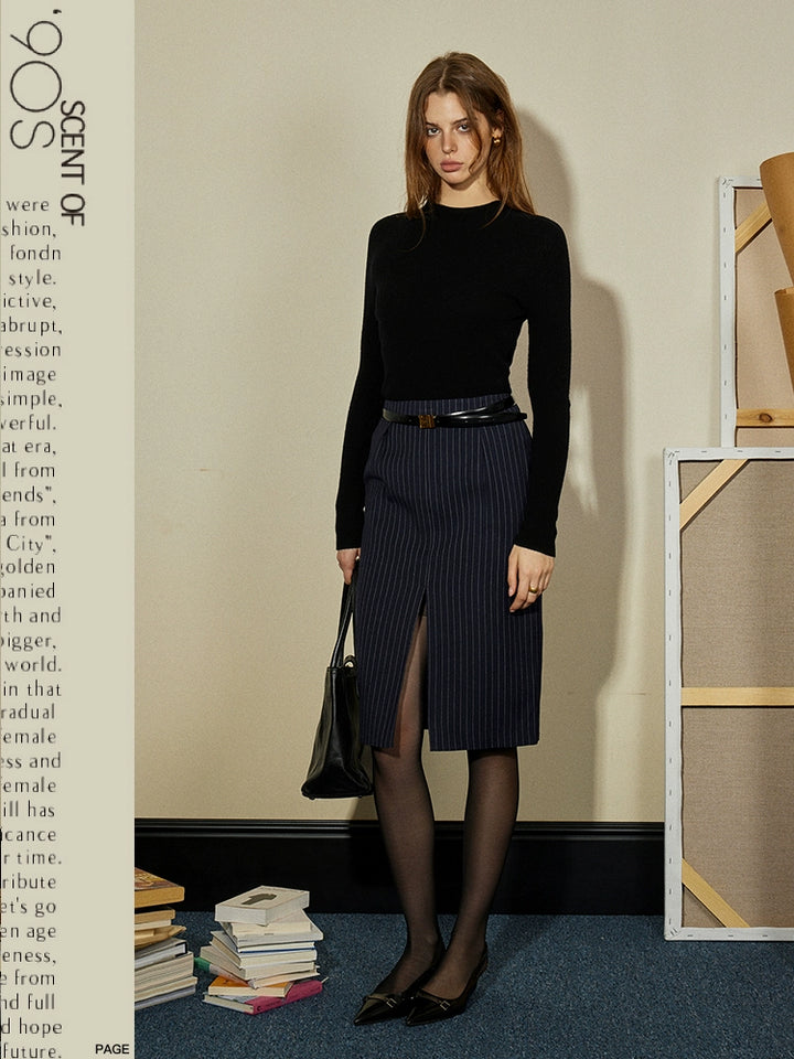 Refined Woolen Crewneck Knit Top SCWT0072