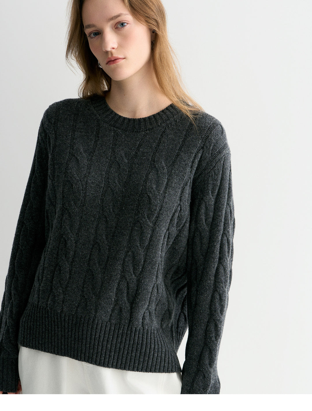 Luna Cable Wool Knit Sweater SSKS0315