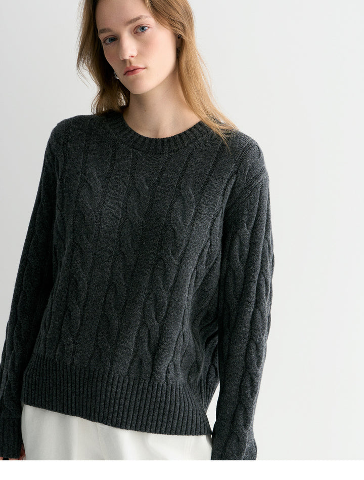 Luna Cable Wool Knit Sweater SSKS0315