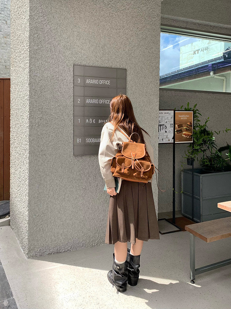 Vintage Pleat Midi Skirt WSMS0331