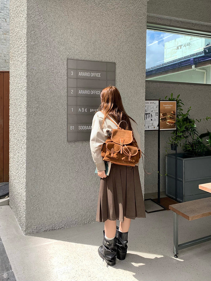 Vintage Pleat Midi Skirt WSMS0331