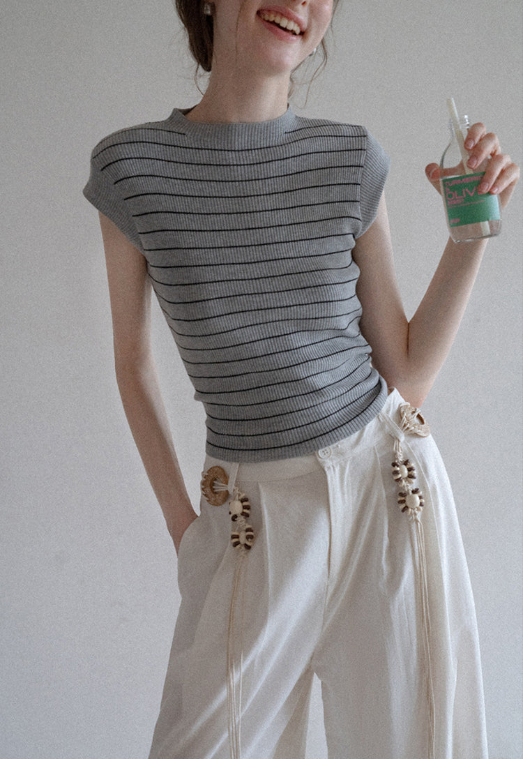 BohoCharm Shell Embellished Wide-Leg Pants EKWP0204