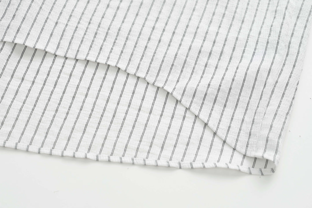 Ribbon Drape Stripe Blouse SSSB0172