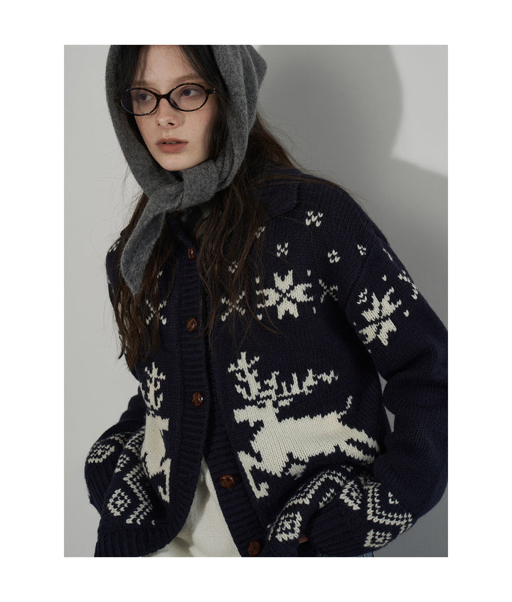 Nordic Reindeer Knit Cardigan LCKC0306