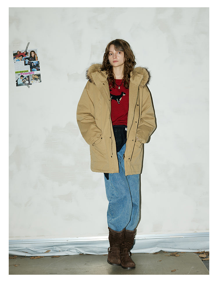 Sandstone Fur-Trim Cotton Parka BMPK0297