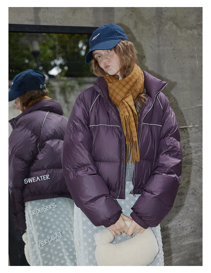 Plum Cloud Cropped Puffer Jacket BMPJ0296