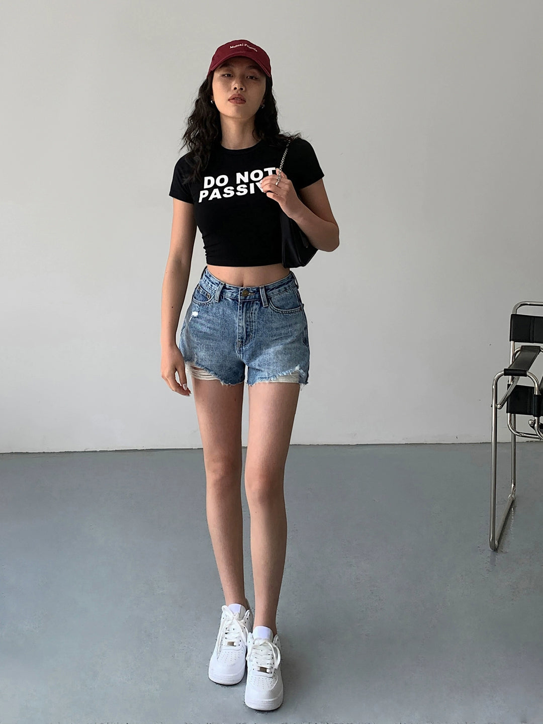 FrayEdge High Waist Denim Shorts NHDS0229