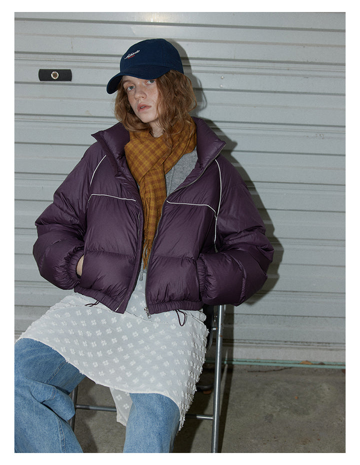 Plum Cloud Cropped Puffer Jacket BMPJ0296