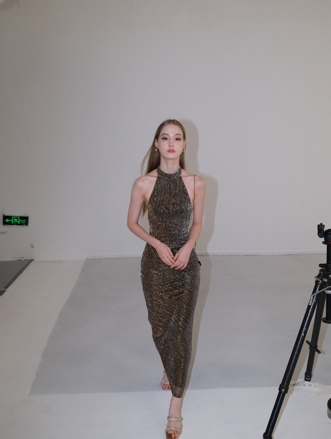 Golden Glimmer Halter Dress & Top SNTT0255