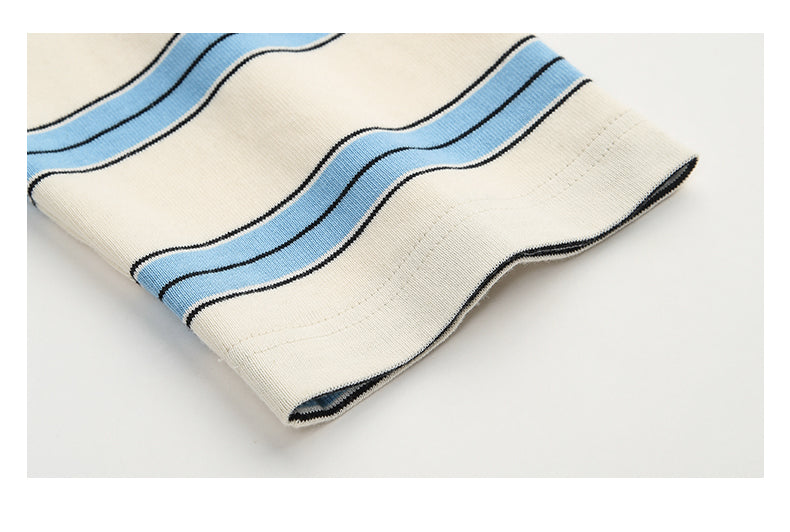 Retro Stripe Oversized Polo Long Sleeve TSOP0278