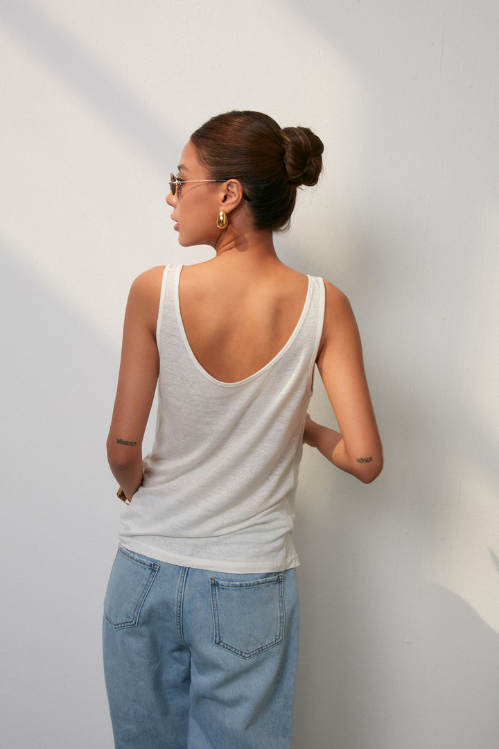 Everyday Scoop Linen Tank DGLT0201