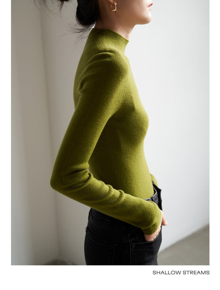 Silkline Merino Mock Neck Knit Top SSKT0316