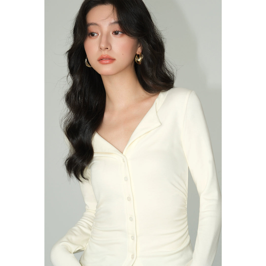 V-Collar Slim Fit Knit Top NHKT0252