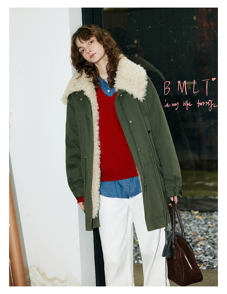 Vintage Shearling-Trim Utility Down Jacket BMDJ0299