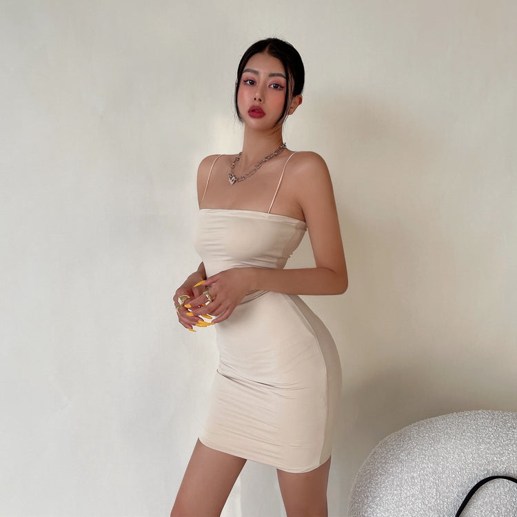 SleekGlow Spaghetti Strap Mini Dress LHMD0243