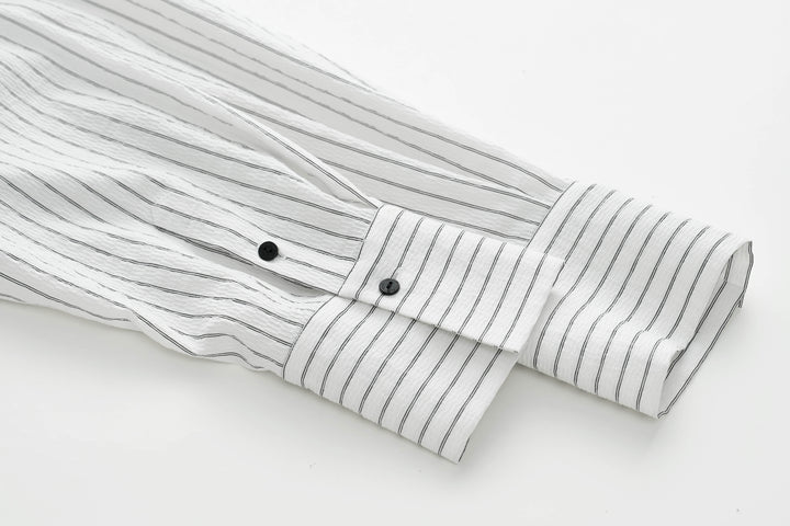 Ribbon Drape Stripe Blouse SSSB0172
