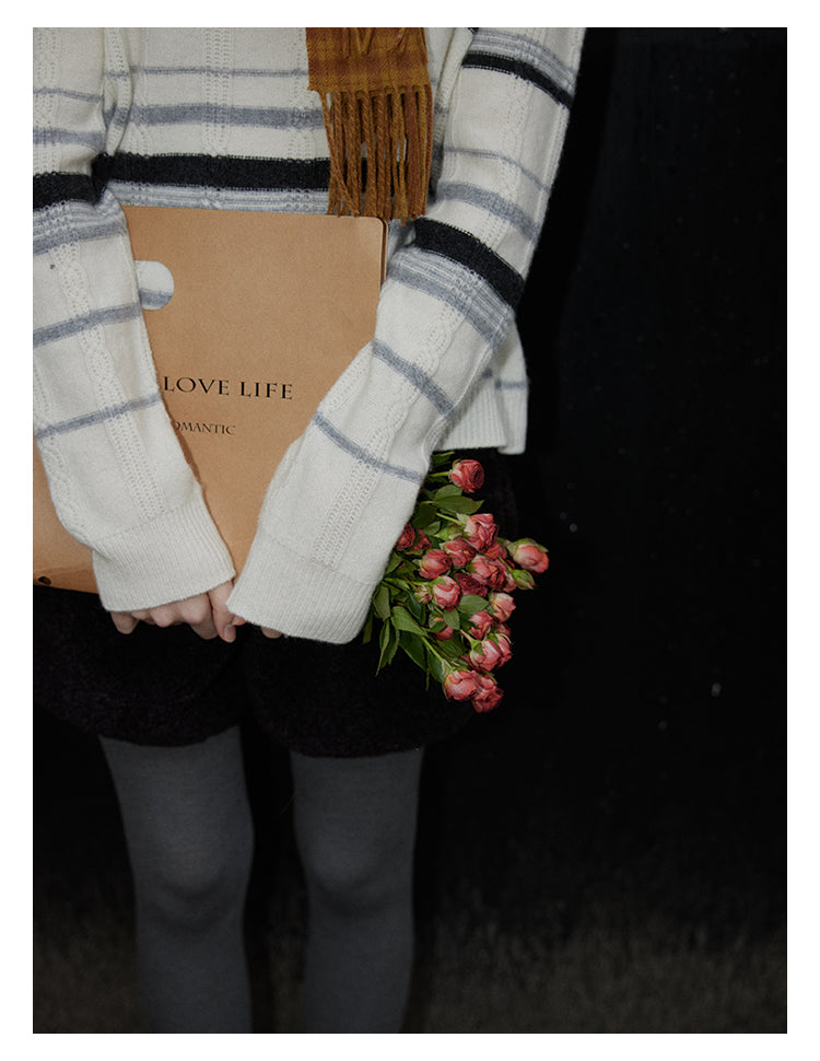 Winter Stripe Wool Knit Pullover BMKP0295