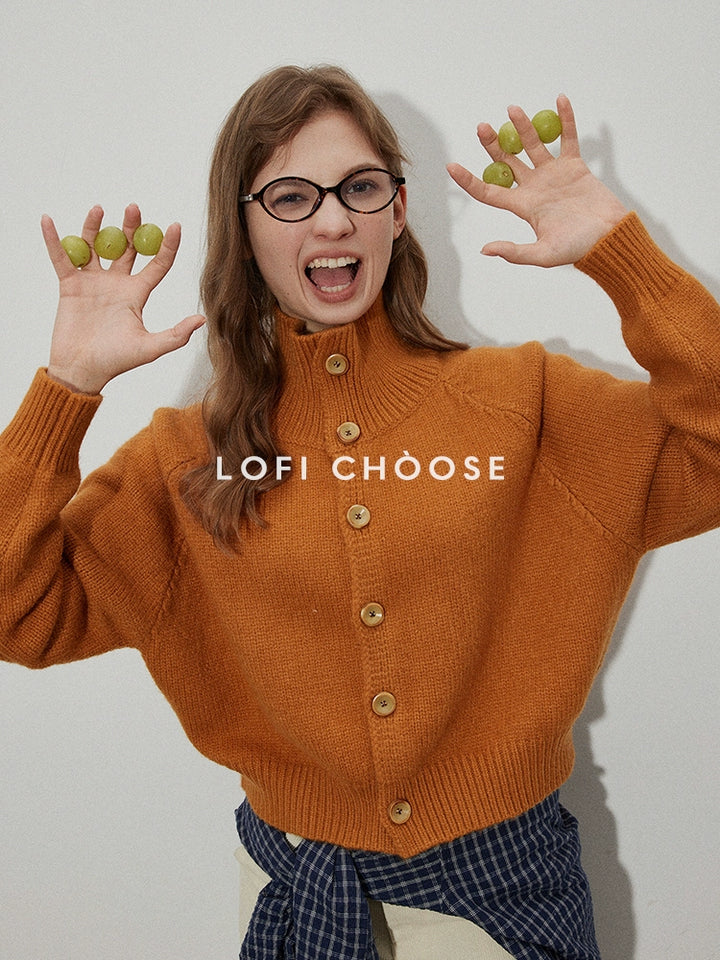 High-Neck Knit Cardigan LCHC0056 [PRE ORDER]