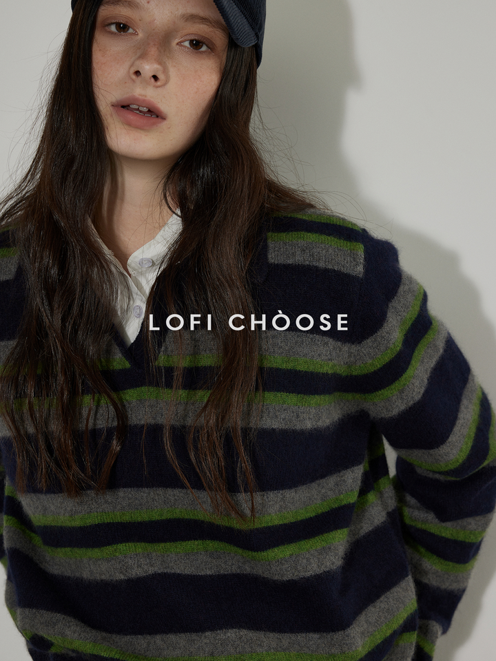 Urban Stripe Wool Knit Pullover LCKP0290