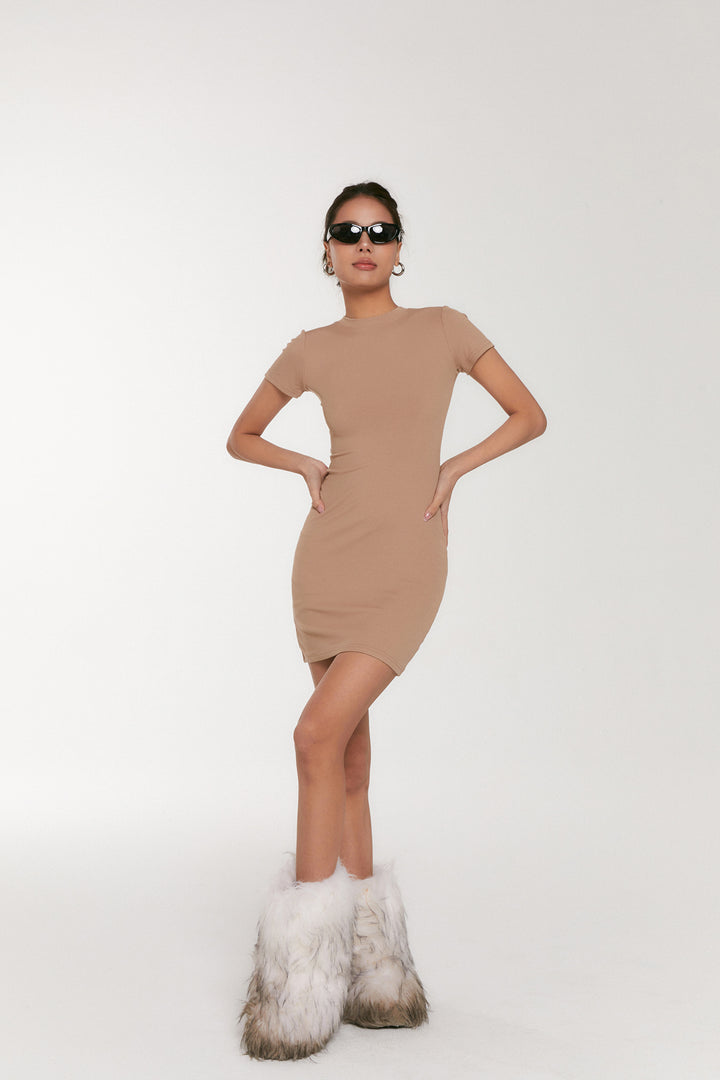 SculptFit Ribbed Mini Tee Dress DGMD0203