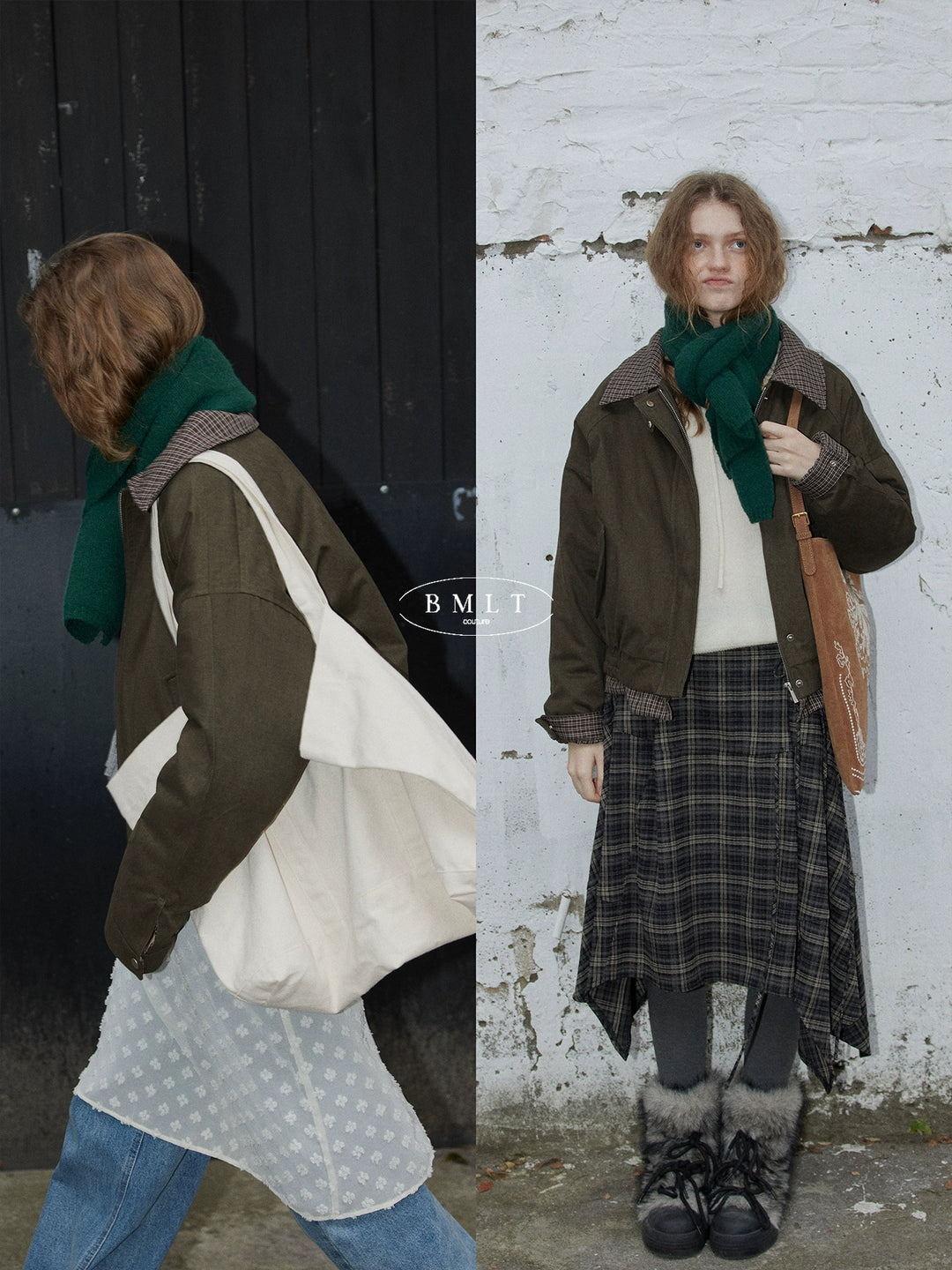 BMLT [Wandering Sunset] Barn Style 90 White Duck Down Women's Down Jacket Winter Warmth Thickened Lapel Short Jacket