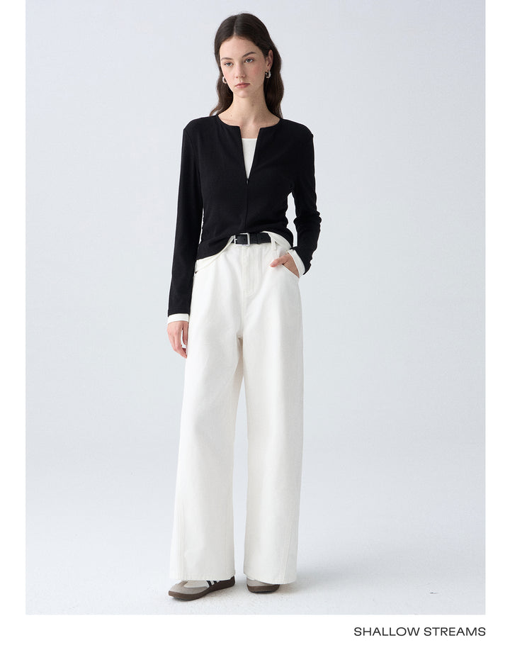 Contrast Layer Knit Cardigan SSKC0287