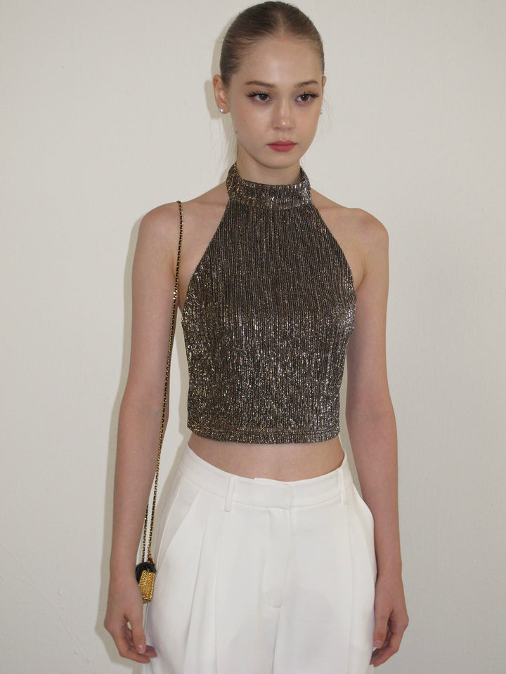Golden Glimmer Halter Dress & Top SNTT0255
