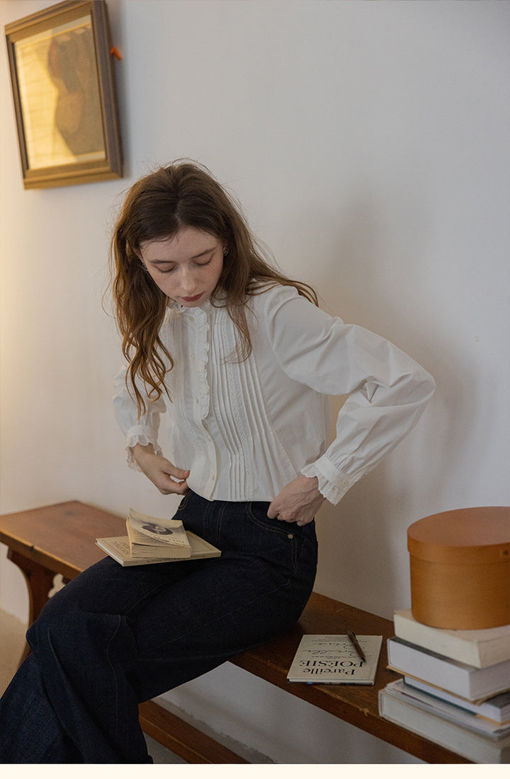 Vintage Pintuck Lace Blouse DALB0110