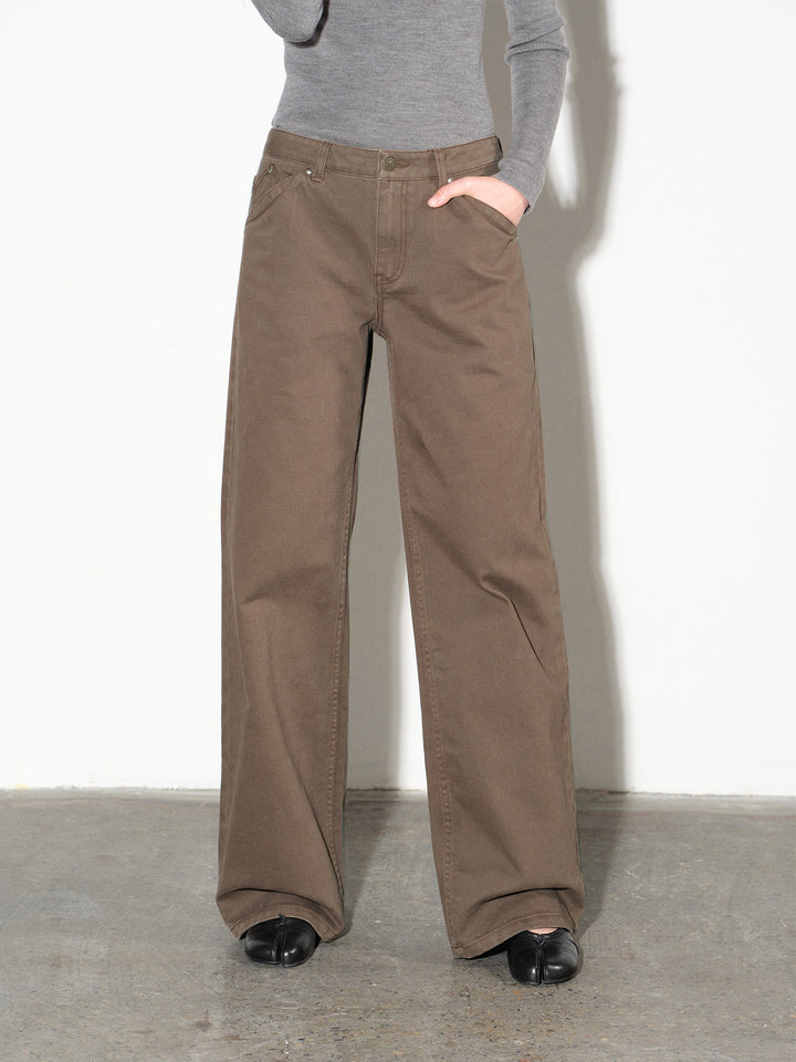 Vintage Cocoa Twill Straight-Leg Pants UUSP0310