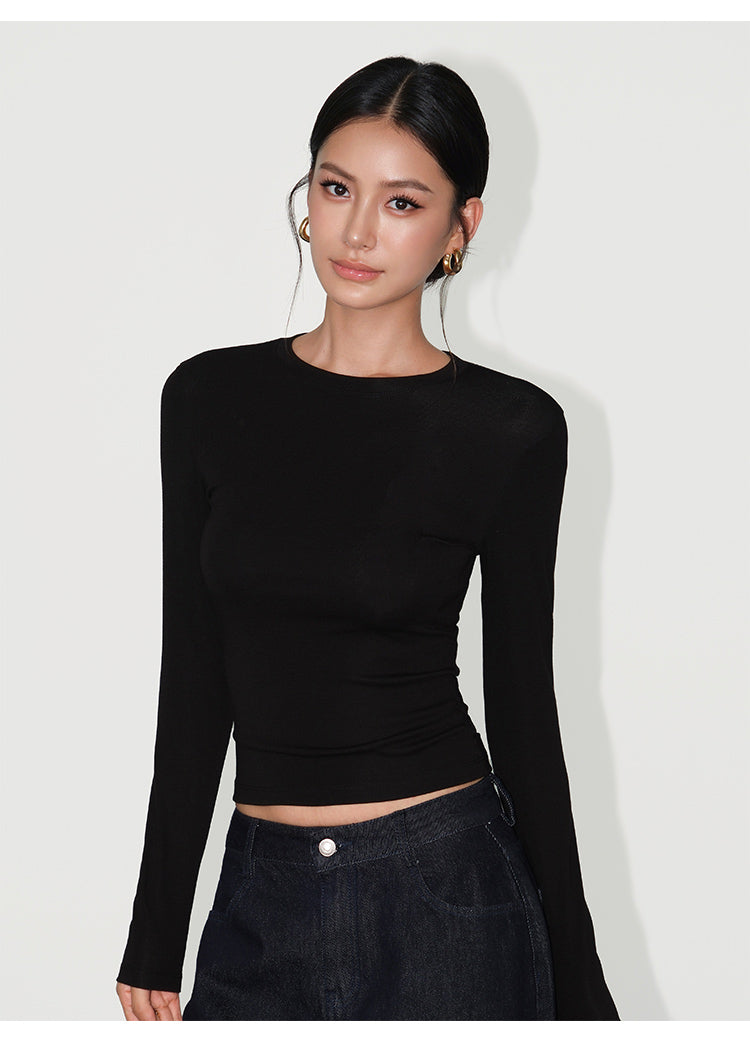 Sleek Fit Long Sleeve Round Neck Top NHRN0253