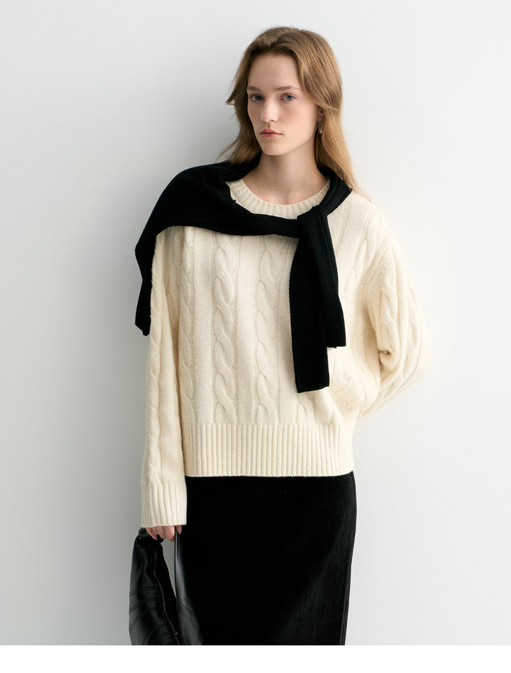 Luna Cable Wool Knit Sweater SSKS0315