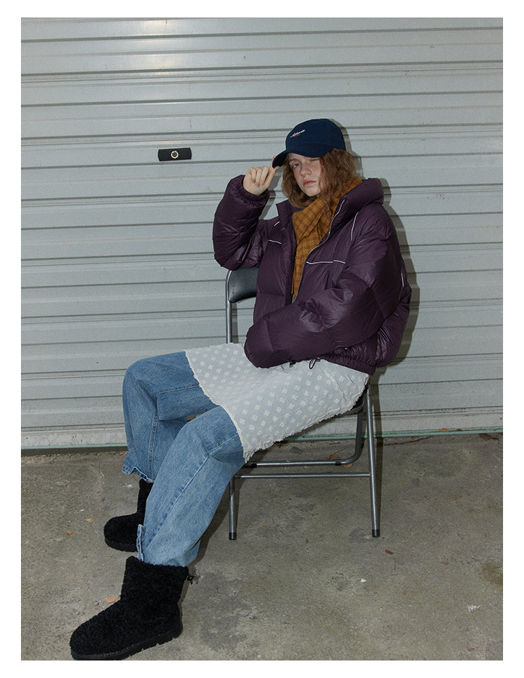 Plum Cloud Cropped Puffer Jacket BMPJ0296