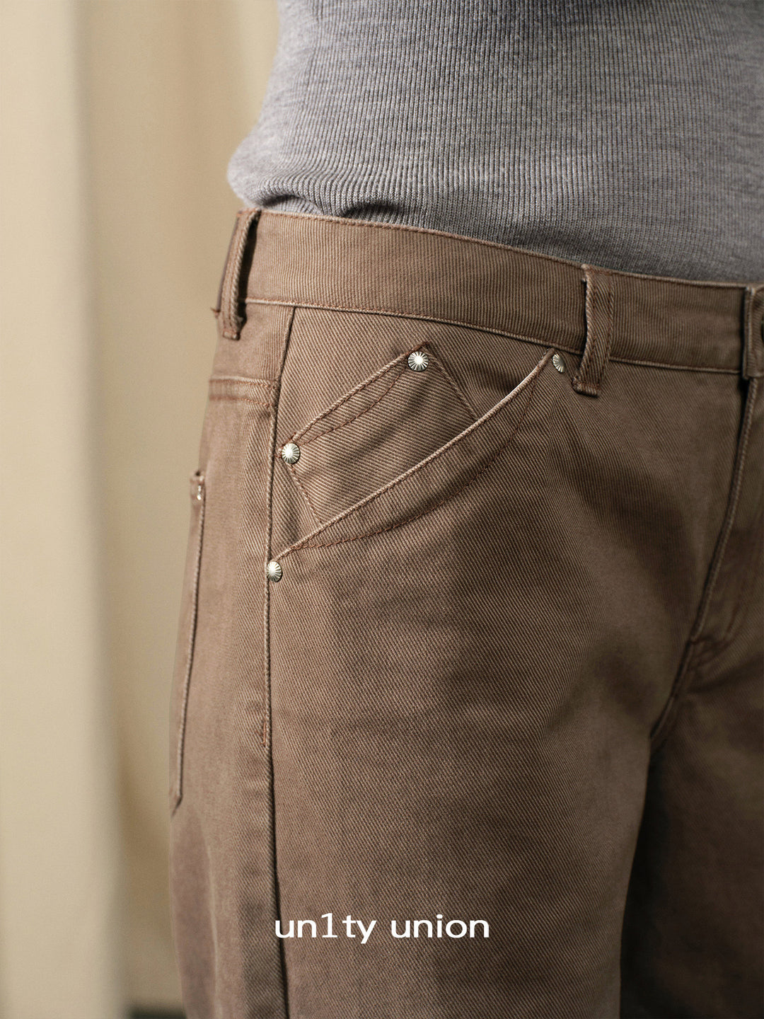 Vintage Cocoa Twill Straight-Leg Pants UUSP0310