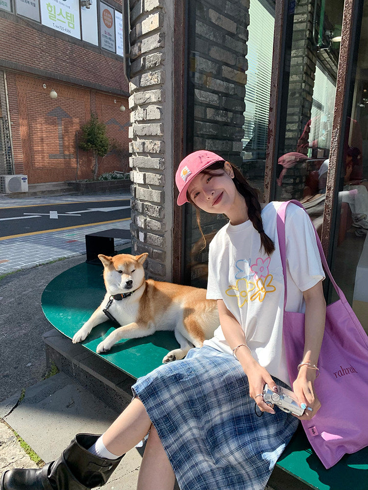 Vintage Asymmetry Check Skirt WSCS0336