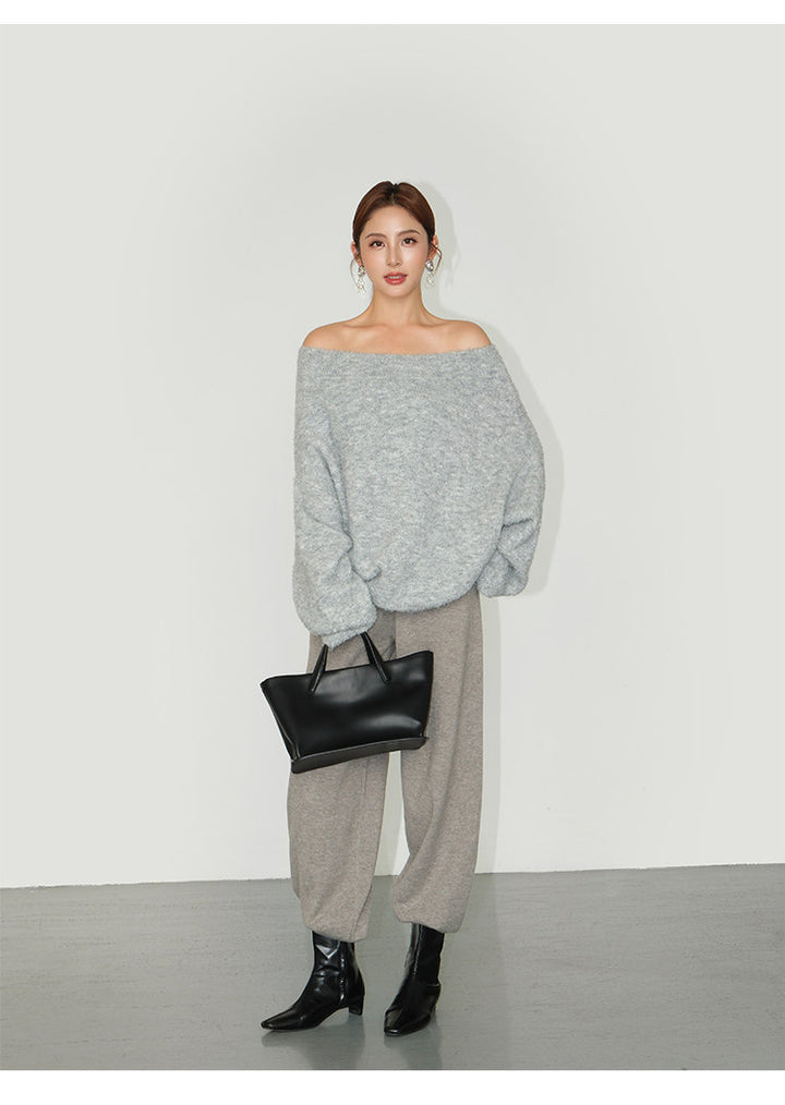 Soft Halo Off-Shoulder Knit Sweater NHKS0323