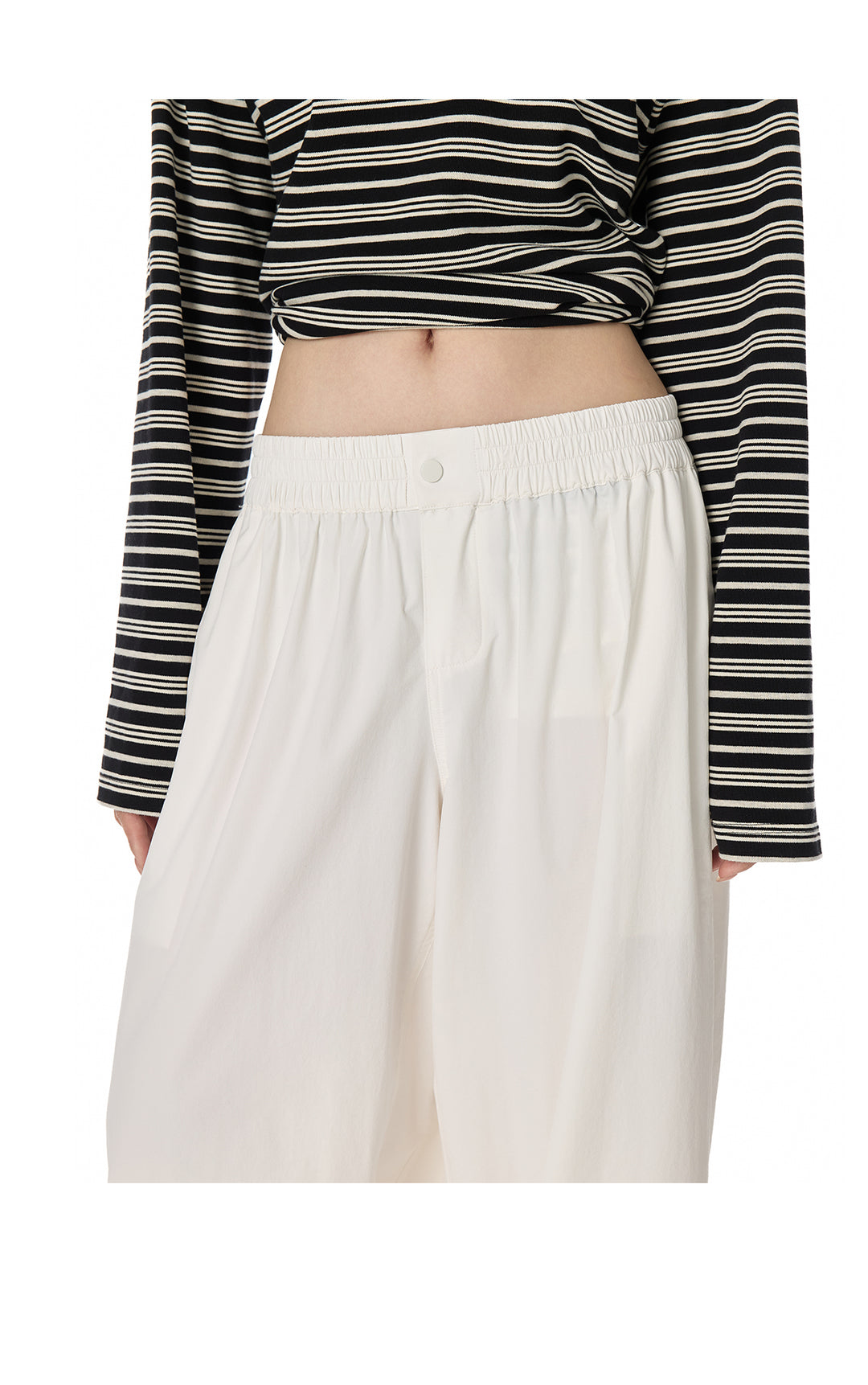 Street Relaxed Wide-Leg Banding Pants TSBP0276