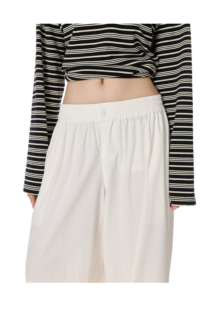 Street Relaxed Wide-Leg Banding Pants TSBP0276