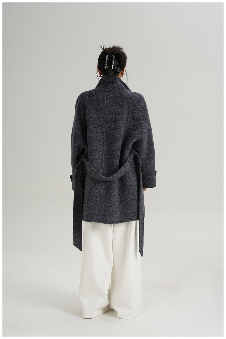 Softline Asymmetrical Wool Wrap Coat SRWC0319