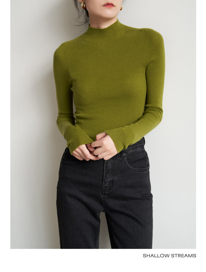 Silkline Merino Mock Neck Knit Top SSKT0316