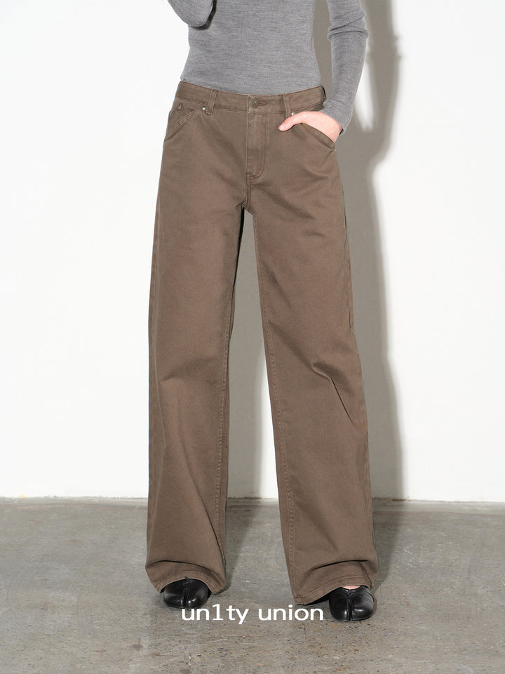 Vintage Cocoa Twill Straight-Leg Pants UUSP0310